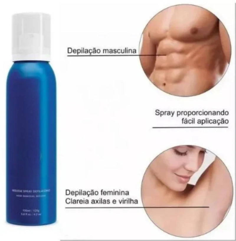 Spray de Depilação Indolor Unissex