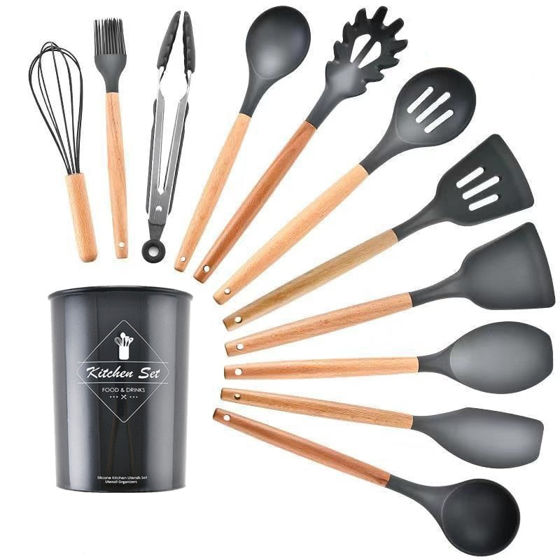 Kit de Utensílios Cozinha em Silicone - 12pcs