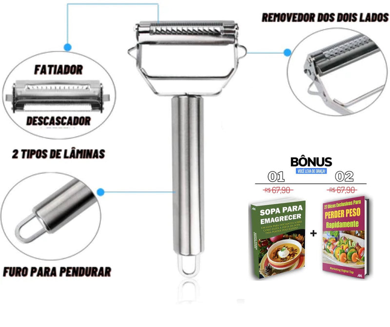 Descascador MultiFuncional em Aço Inoxidável + Brindes Especiais